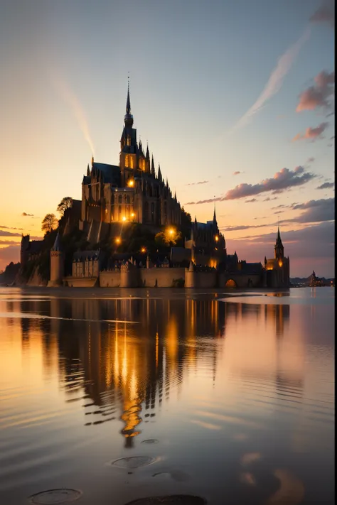 Mont Saint-Michel at sunset