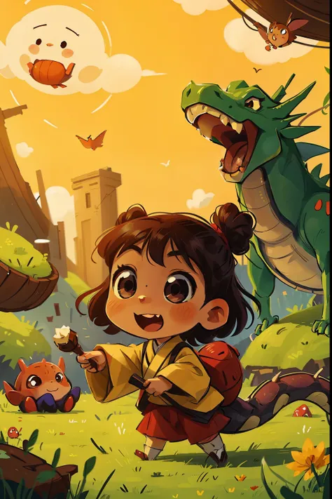 little girl Reiko , happiness , inspiration from anime: A 5,000-year-old herbivorous dragon is being unjustly evil