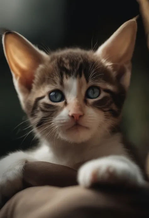 A small two-year-old boy, cat-eye, big ear