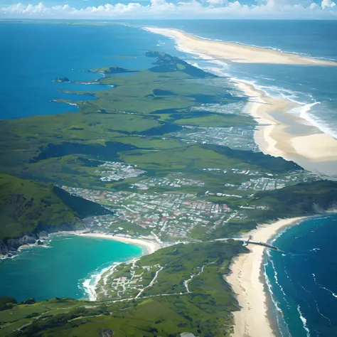 Coastal scenery of Charvi Mayi, USA，the sea，tourist，overhead photography，Light