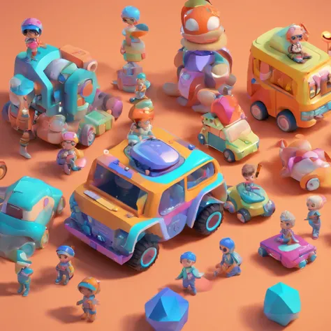 Trendy blind box IP image Cute children full of futuristic technology