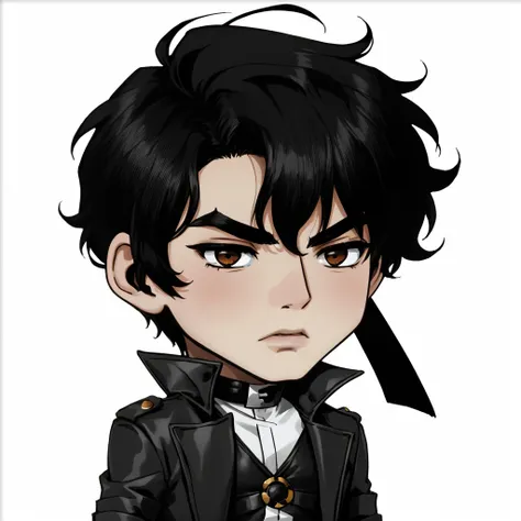 Chibi Emote, hombre, cabello negro, cabello corto, enamorado