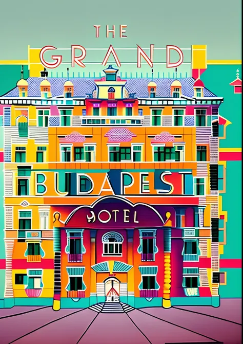 the grand budapest hotel poster, from the grand budapest hotel, grand budapest hotel, the grand budapest hotel, by Wes Anderson, wes anderson movie, wes anderson film, wes anderson style, in the style wes anderson, inspired by Wes Anderson, style of wes an...