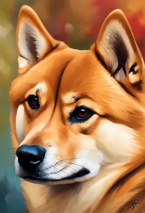 Shiba dog painting