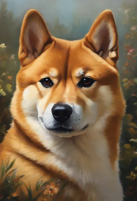 Shiba dog painting