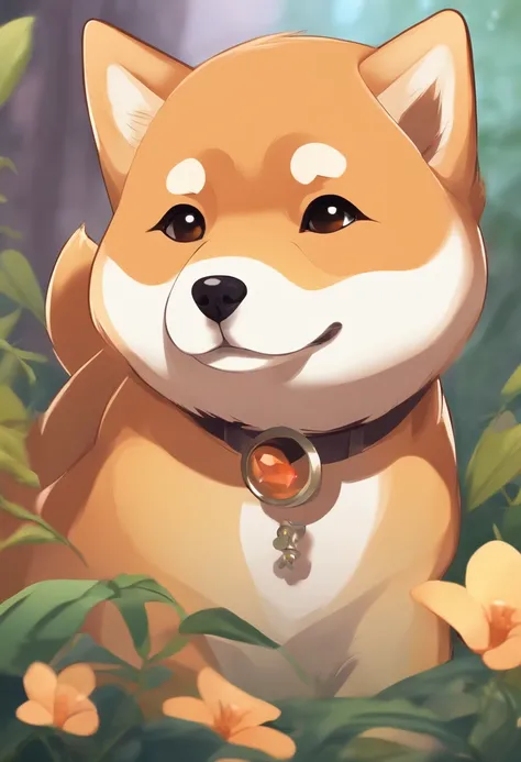 A cute feeling in the feeling of a Shiba dog character