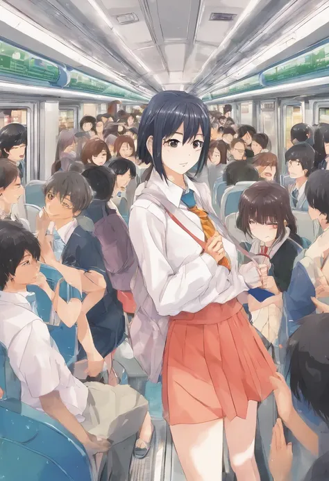 japanese highschool busty student,getting sexual molesting in the crowded train