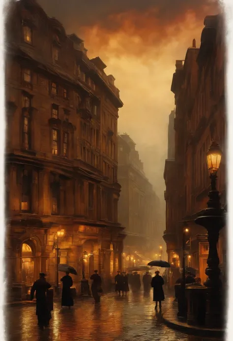 1900s cityscape in turner style