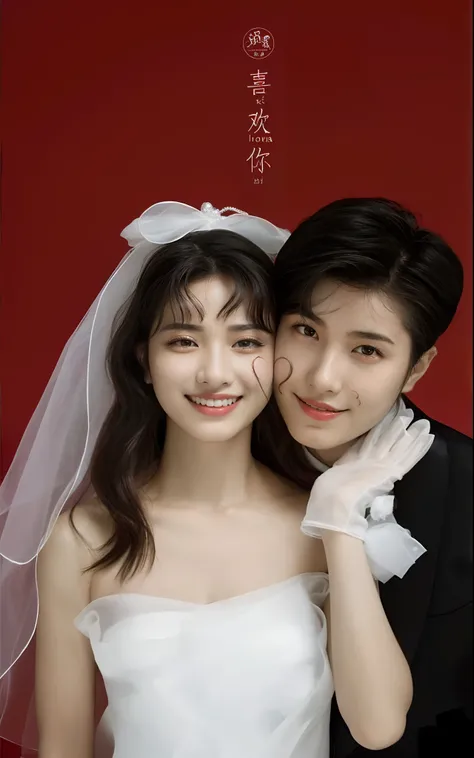 a close up of a person in a wedding dress and a person in a suit, cai xukun, sha xi, lovely couple, ruan jia and fenghua zhong, yanjun chengt, yan, wedding photo, su fu, jia, lu ji, by Ni Tian, bae suzy, huang yuxing and aya takano, xianxia fantasy