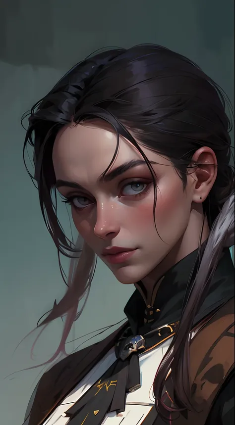 um close up de um homem com cabelos brancos, divindade de cabelos brancos, com cabelos longos brancos, com longos cabelos brancos, olhos com heterocromia, arte no estilo de guweiz, cabelos brancos, guweiz, cara bonito na arte demon slayer, bela pintura de ...