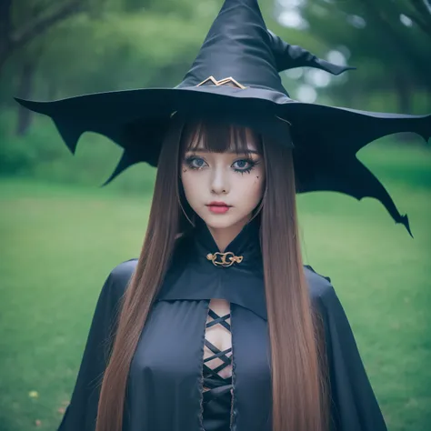 (1 girl in:1.4)、(Witch Costume:1.5)、Halloween Costumes、a beauty girl、15yo student、((top-quality、8K、​masterpiece:1.3))、