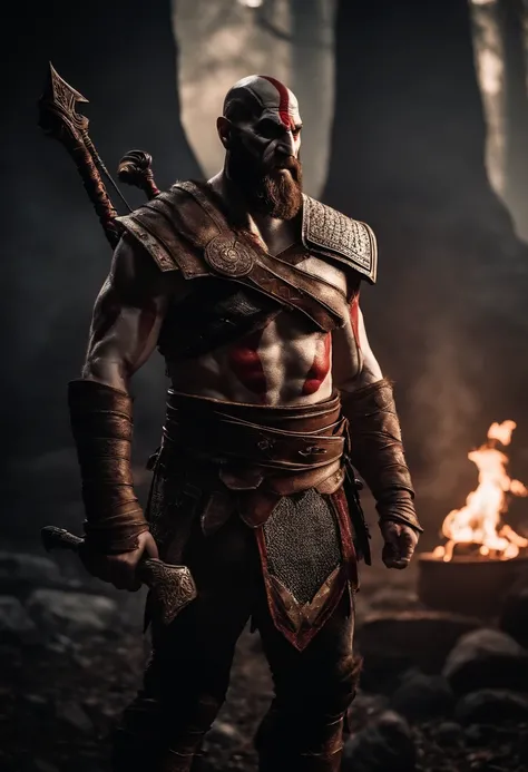 Kratos do God of war usando terno preto