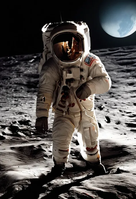 Astronaut walking on the moon