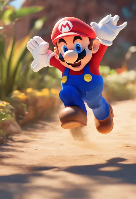 Mario outrunning sonic