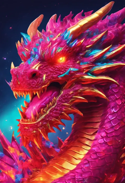 (Dragon celestial dorado) con (ojos penetrantes de color rojo),primer plano soltando (fuego de sangre) por la nariz,escamas bulumetricas,alta calidad,8k,muchos detalles,paticulas de fuego,alas,4patas,garraz manchadas,oro,peligro,fuego,dientes filosos,drago...