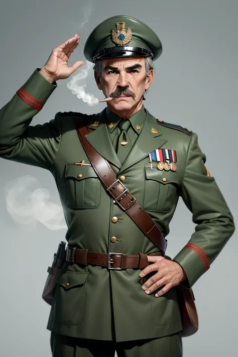 Vicente Fox in a costume of a German soldier of the Second World War smoking marijuana making the German salute