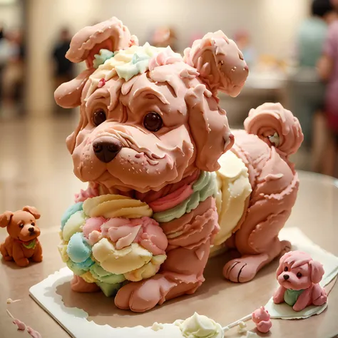 ice cream style dog, clay, blind box, (cute), masterpiece, best quality,