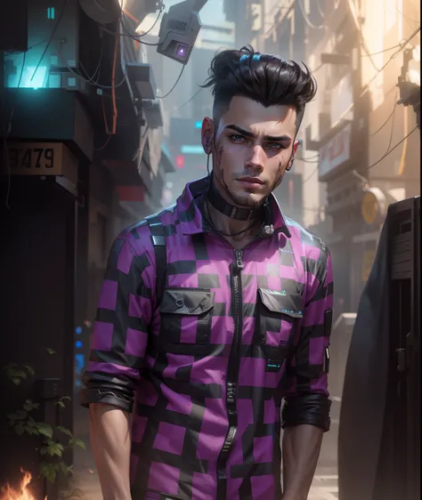 Change background cyberpunk handsome boy realistic face 8k ultra realistic