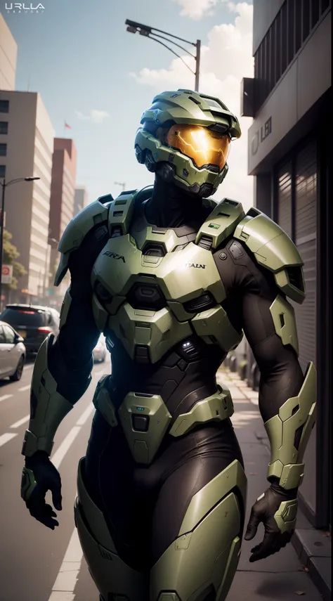 Ultra realistic Halo game character with new suit