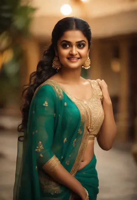 photo of keerthy suresh beautiful sexy woman, curvy, sparkling, bright eyes, long braids, riad pool (masterpiece) (best quality) (detailed) (8k) (HDR) (wallpaper) (cinematic lighting) (sharp focus) (intricate), foam, lights, areola, pubic, steam, dripping,...