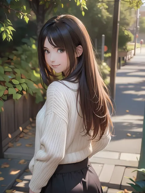 (1girl:1.3), (photorealistic:1.4), (masterpiece, top quality, best quality, official art), extreme detailed, highest detailed, (ultra-detailed), ((an extremely delicate and beautiful)), cinematic light, contemporary, silky long hair, (brown hair), she Walk...