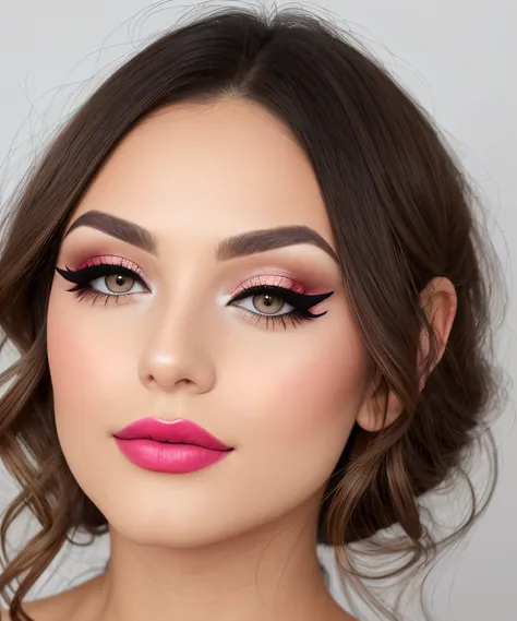 a make-up with soft neutral tones on the eyes, discreet eyeliner, light effects and  lipstick
daytime makeup, fresh natural look, soft makeup, surprise me