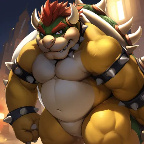 ((Bowser the Monster))), BREAK by narse, by darkgem, by anhes, by nintendo, BREAK solo male, (((Bowser))), extremely detailed, (masterpiece), best quality, (Yellow Body, Legs, Yellow wide hips), cinematic lighting, [sharp focus, rimlight, detailed ambient ...