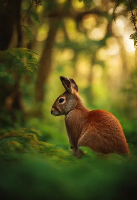 desenhe um coelho na floresta