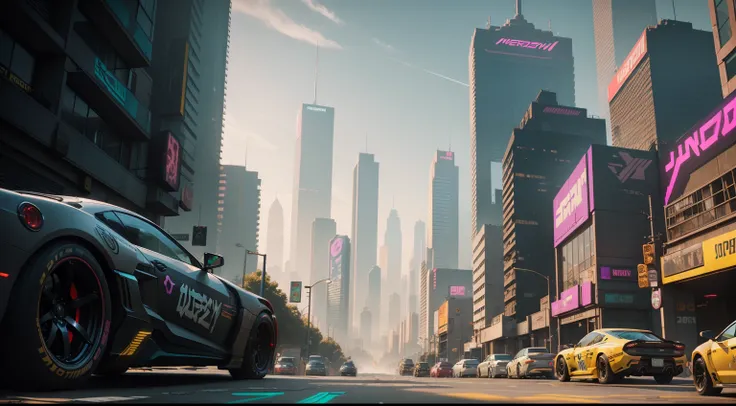 imagine Cyberpunk 2077 as poster of real city