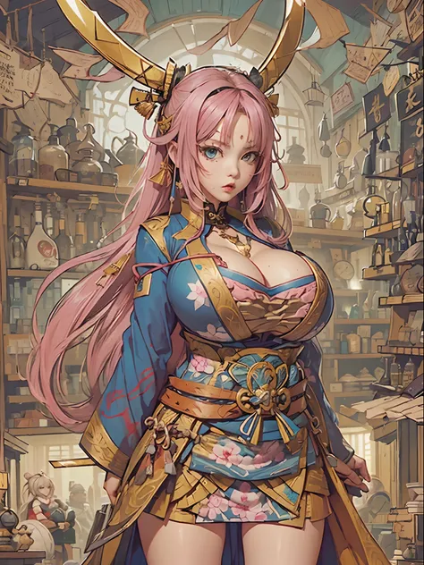 (((vulgarity shop))),(super huge gigantic breast:1.4),sengoku samurai girls