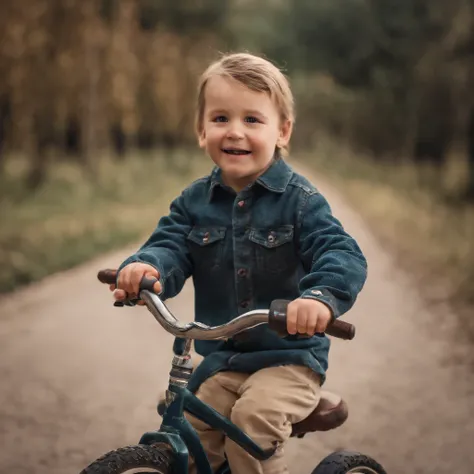 children learning how to drive a bike, cheerful, pride