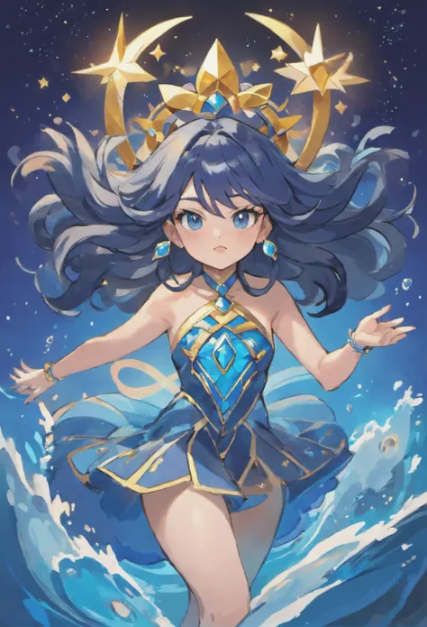 ( hiquality , Ultra Detailed, Be careful with your hand )Zodiac - Sagittarius goddess , Similar to Latin goodness . optimistic, Impartiality, Funny and intelligent face . Reckless, heartless, impatient, Self-confident style . dark blue eyes (eye details) ,...