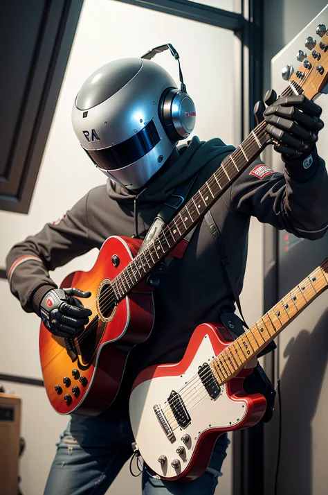 Robot playing guitar