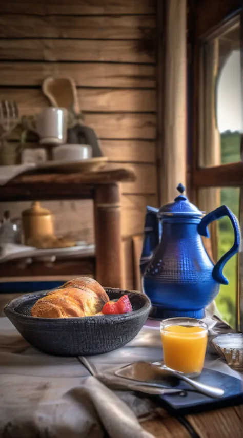 rustic breakfast, textura detalhada, hdr foto realistico, cinematic, dramatic, adobe lightroom