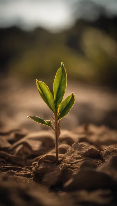 a small plant that has dried up due to lack of water, morta e seca no meio de pedras