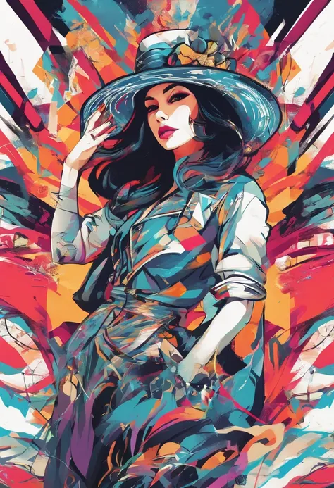 Close-up of a woman in a hat and dress, Digital illustration style, Digital Illustration Portrait, Trends in Artstration, in the art style of bowater, detailed portrait of anime girl, digital anime illustration, Painted in the style of Artgerm, Portrait of...