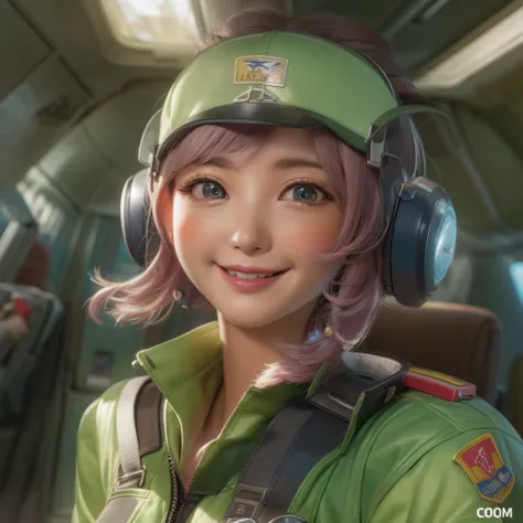 Close up of a smile with the corners of the mouth raised、Facing the front、Stewardess、makeup、(realisitic、hight resolution)、(1 girl in)、Stewardess、Do-Up Eye、Korean Girl、(Best Quality), (masutepiece), (1girl in), Solo, a beauty girl, Perfect face、Highly detai...