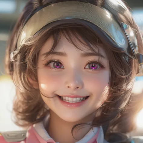 Close up of a smile with the corners of the mouth raised、Facing the front、Stewardess、makeup、(realisitic、hight resolution)、(1 girl in)、Stewardess、Do-Up Eye、Korean Girl、(Best Quality), (masutepiece), (1girl in), Solo, a beauty girl, Perfect face、Highly detai...