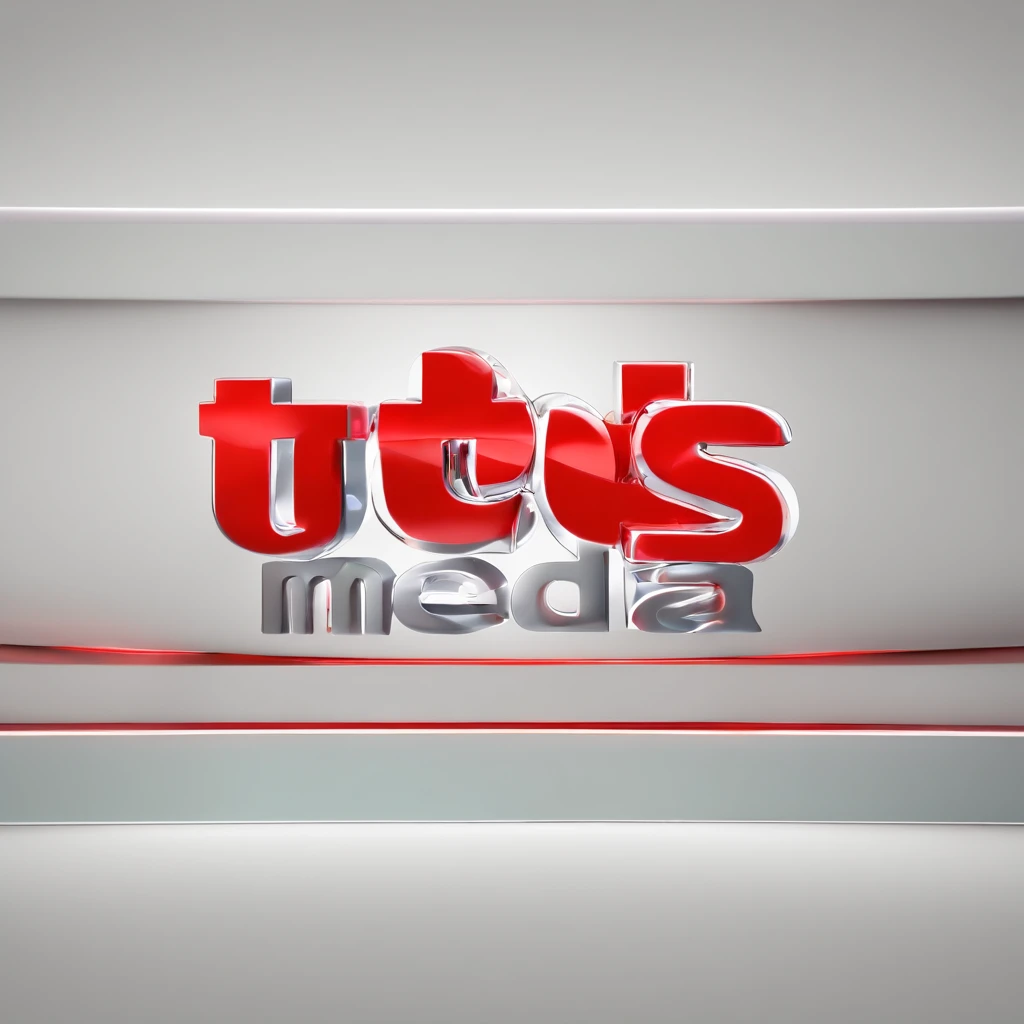 make logo for media company. Various colors, main color red, In the logo appears the words: TTS MEDIA