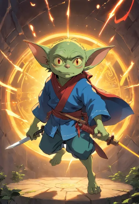 Goblin, Anti Hero, 2 Meters Tall 75 Years Old, With Telekinesis Power, Uses Ninja Star, Katana and Spear