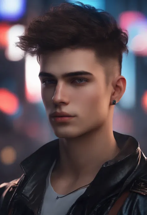 Change Background cyberpunk handsome boy, realistic face, 8k, ultra realistic,