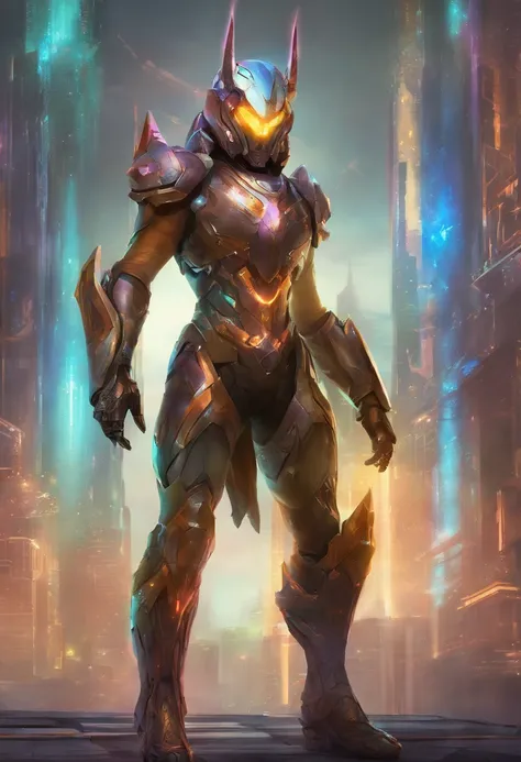 (female Protogen),cyberpunk,mechanical,glowing eyes,metallic surface,digital display,advanced technology,futuristic,neon lights,electromagnetic field,sharp edges,streamlined design,digital organism,biomechanical,mysterious atmosphere,glass visor,enhanced s...