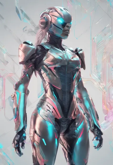 (female Protogen),cyberpunk,mechanical,glowing eyes,metallic surface,digital display,advanced technology,futuristic,neon lights,electromagnetic field,sharp edges,streamlined design,digital organism,biomechanical,mysterious atmosphere,glass visor,enhanced s...