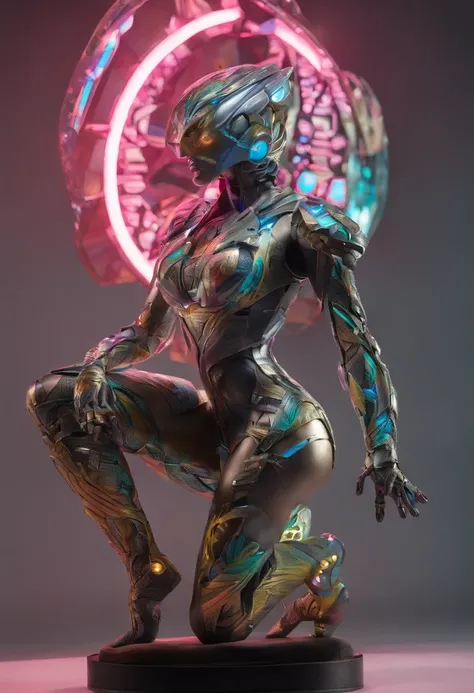 (female Protogen),cyberpunk,mechanical,glowing eyes,metallic surface,digital display,advanced technology,futuristic,neon lights,electromagnetic field,sharp edges,streamlined design,digital organism,biomechanical,mysterious atmosphere,glass visor,enhanced s...