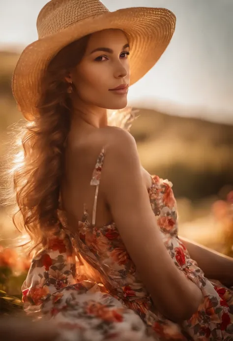 (extreme close up:1.5), (face focus:2),(Style of ???? ???:1.5),
((side face:2)),(1girl surrounded by soft_light:1.5), (backlighting:1.8), (lighting),(flowing fabric:1.3), ((Floral_summer_dress:1.5),(Straw_hat:1.3)),
(masterpiece), realistic, HDR, highly de...