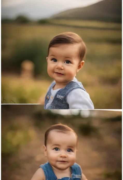 muchacho: David , aproximadamente 4 meses de edad, cabello corto estilo Disney, ojos marrones y sonrisas. girlish: Giovana, 4 meses, Cabello largo y rubio y ojos azules. Escenario: David and Giovana are in a cozy little house in the valley with their mom a...