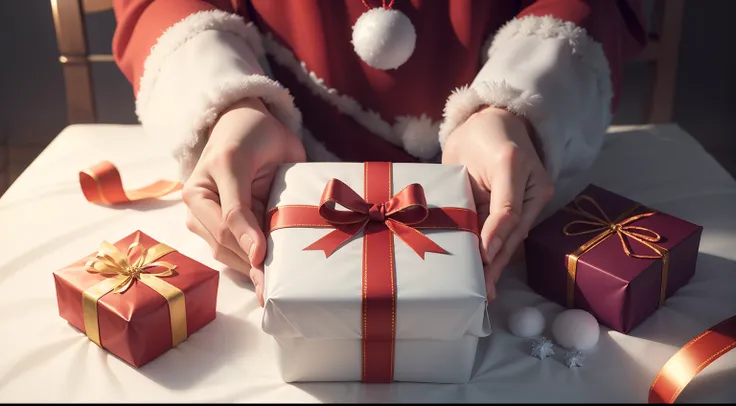 Visualize an image of Christmas presents, devoid of human presence, set against a clean, white background:

In the center of the frame, a collection of beautifully wrapped Christmas gifts is neatly arranged. Each gift is a work of art, adorned with colorfu...