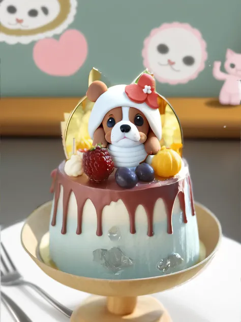 Puppy themed small cake