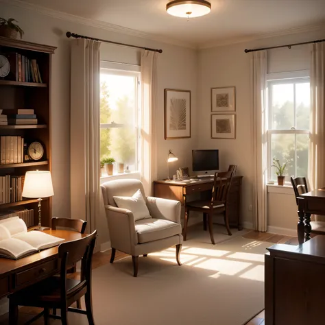 Study decorating with Light Control and Comfort