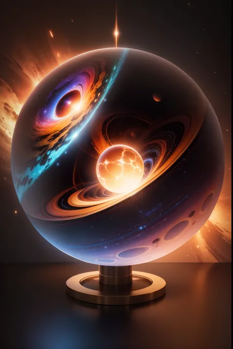 imagem do universo dentro de uma  bola, galaxua dentro da bola, Arte digital surrealista, Surrealismo 8K, arte digital surreal, arte surreal, surreal 3 d render, 3d renderizar arte digital, Marcos Adamus, arte conceitual surreal, 3 d render bipe, arte digi...